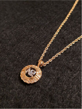 RARE 1980s Nina Ricci Crystal Monogram Necklace